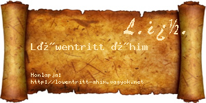Löwentritt Áhim névjegykártya